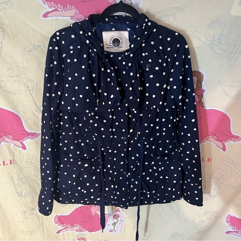 Navy Polka Dot Utility Jacket